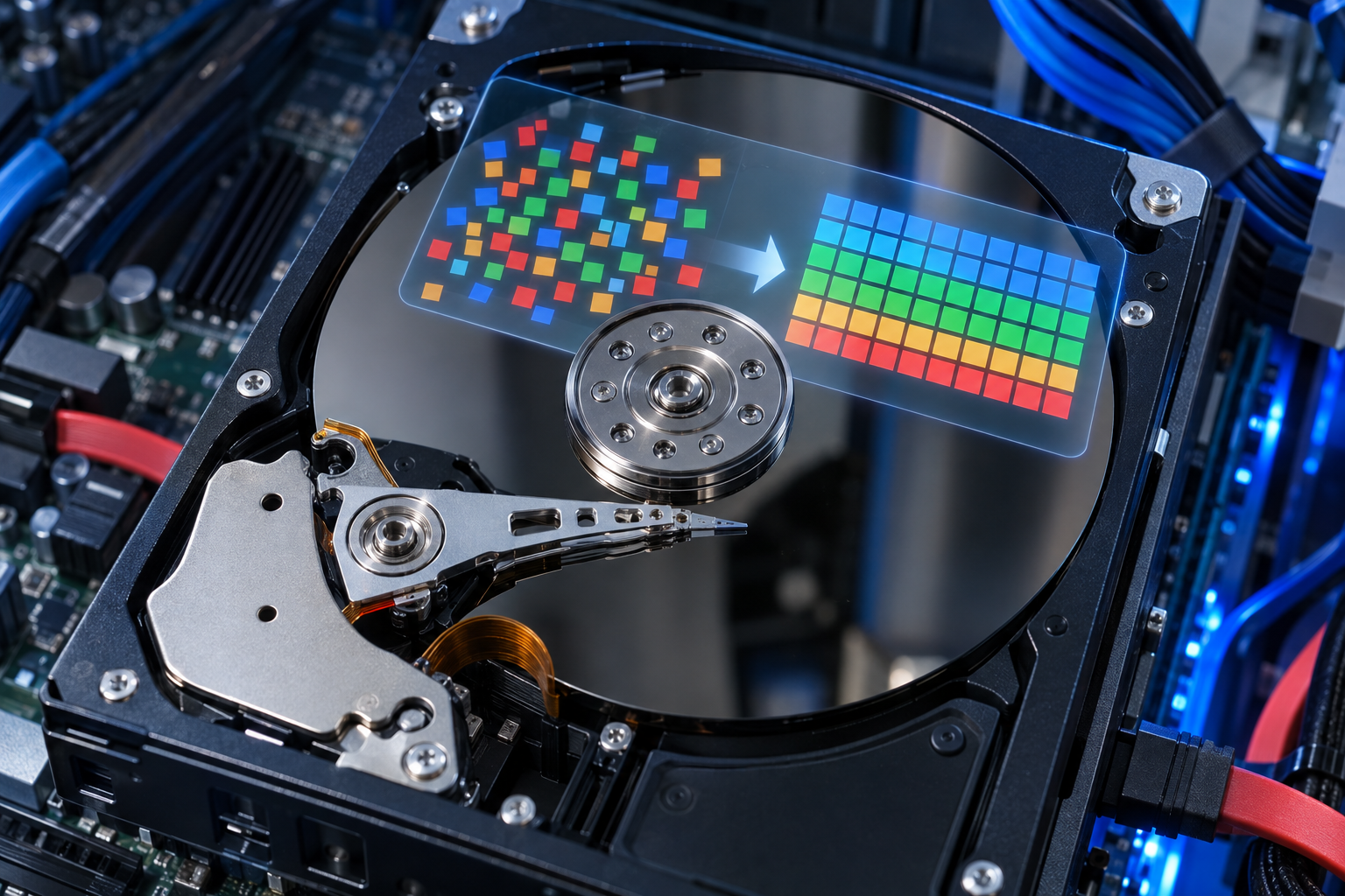 defragmentation disque - illustration